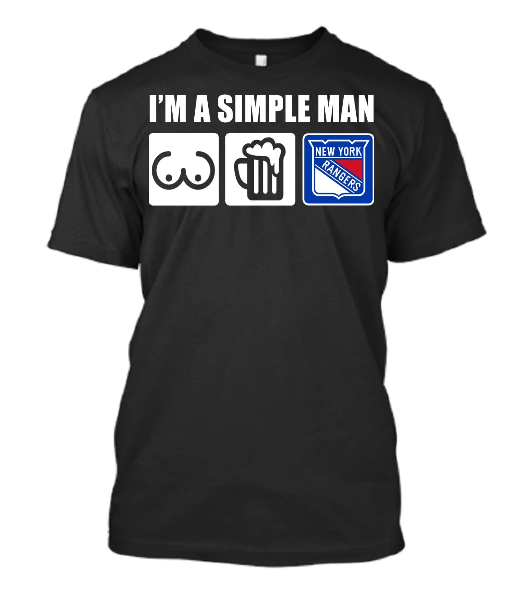 I'm A Simple Man New York Rangers Beer Icons T-Shirt