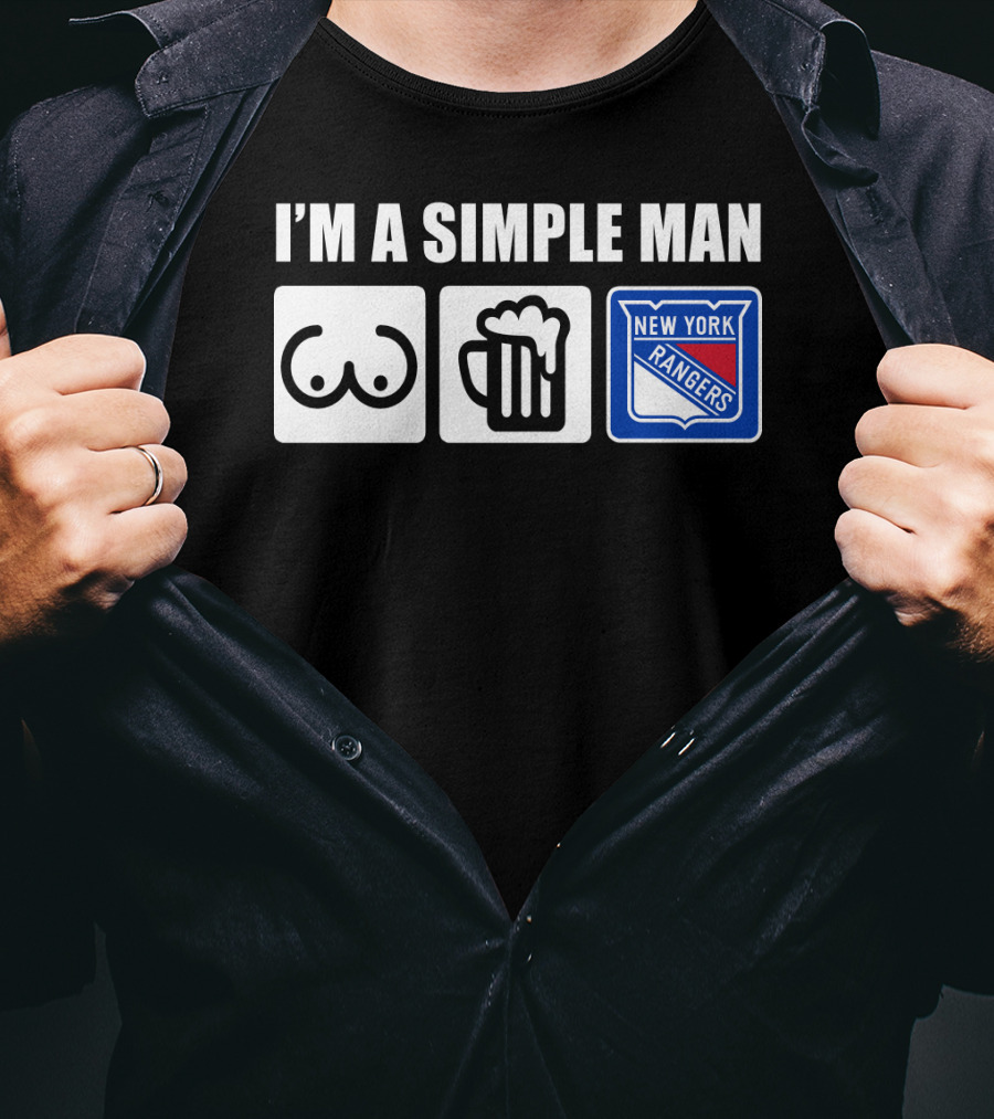I'm A Simple Man New York Rangers Beer Icons T-Shirt