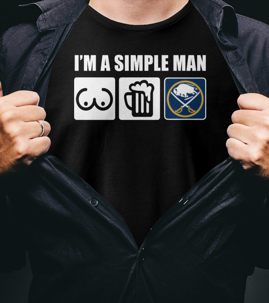 Sabres I'm A Simple Man Iconic Symbols Sports T-Shirt