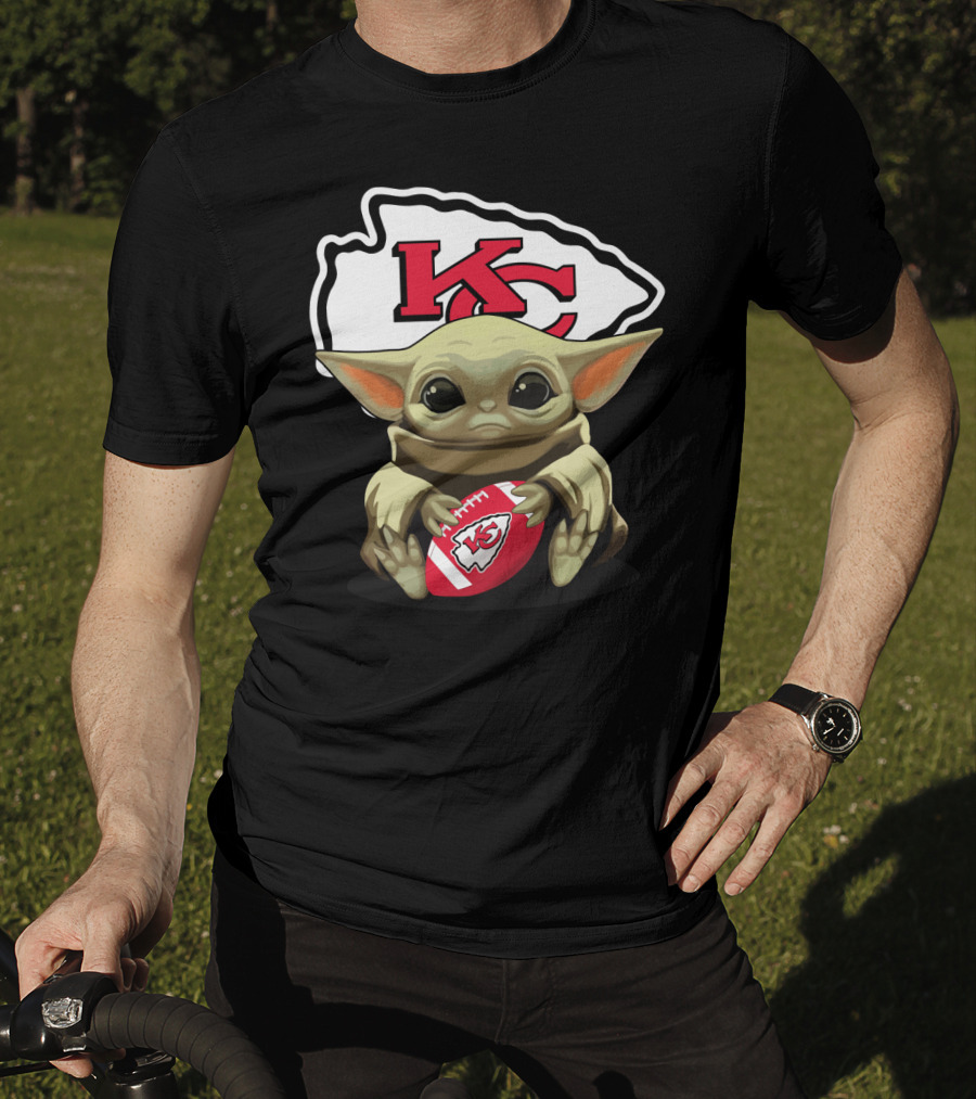 Baby Yoda KC Chiefs Football Fan T-Shirt