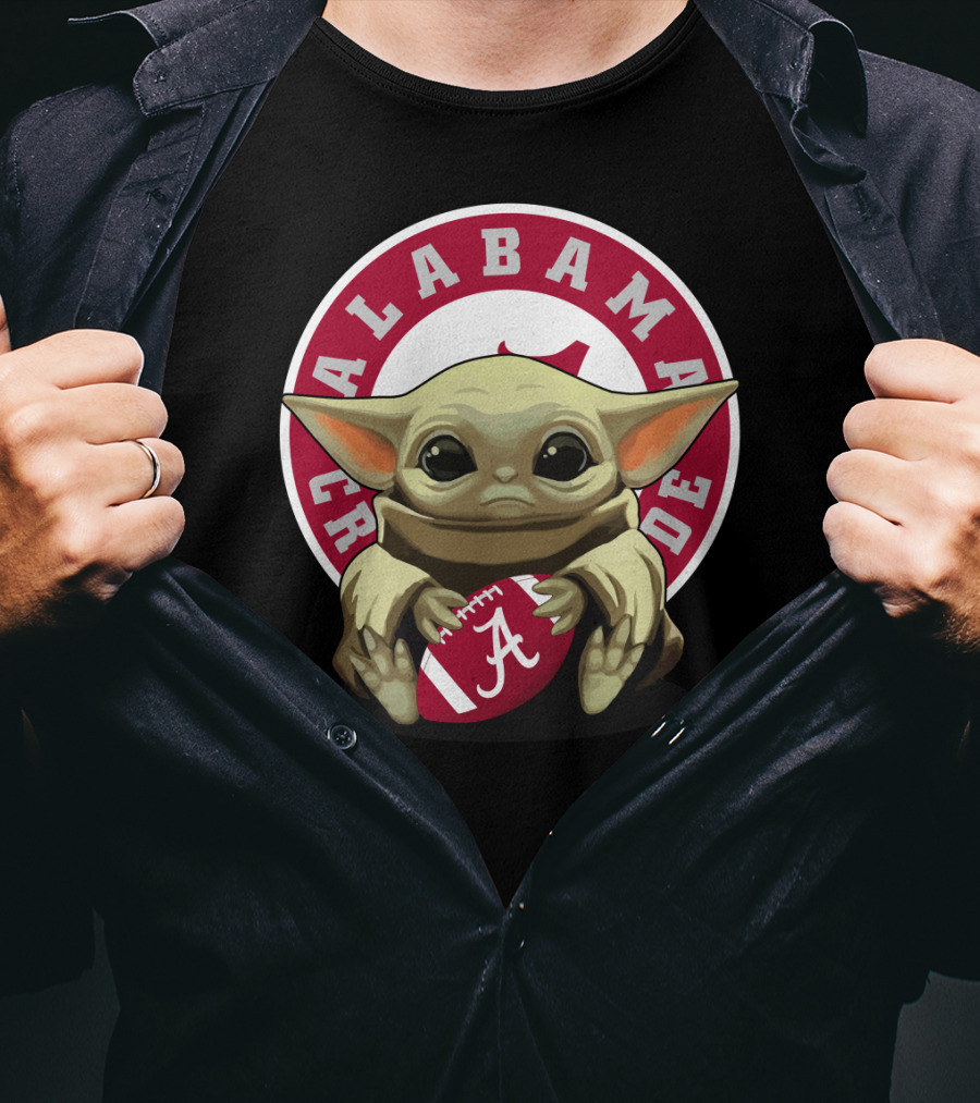 Yoda Baby Alabama Crimson Tide Football T-Shirt