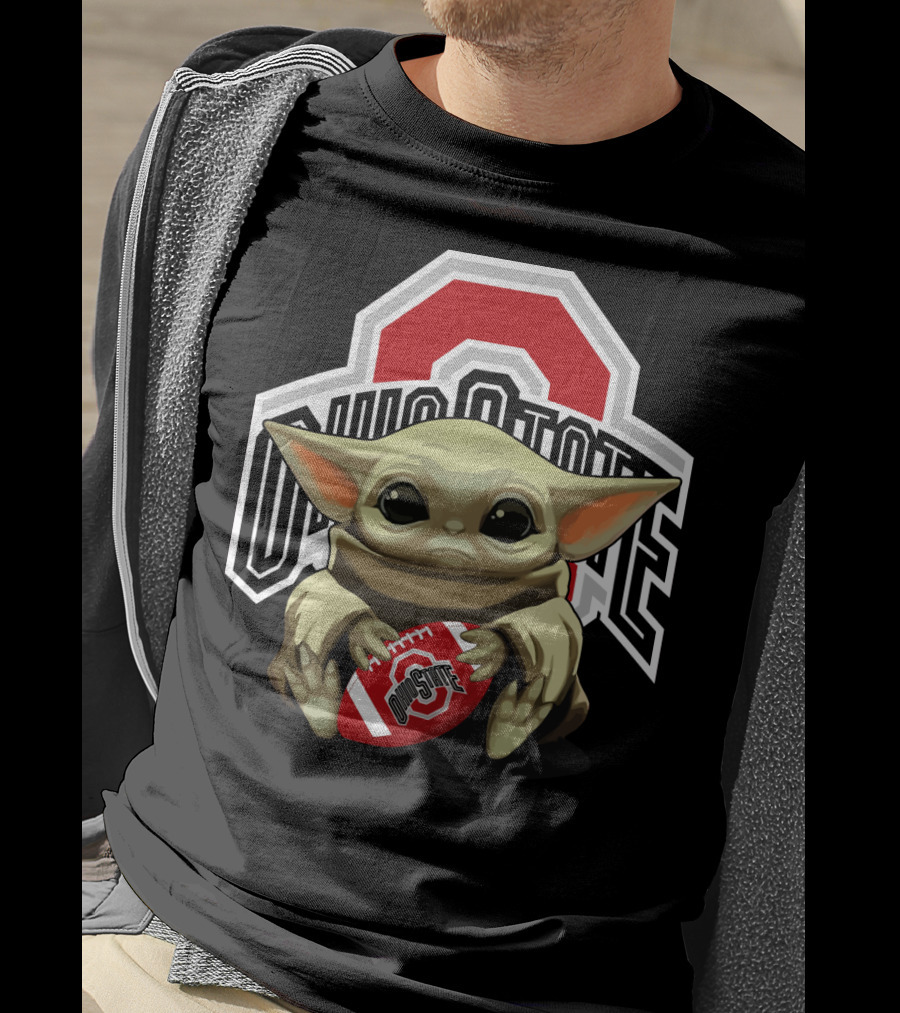 Ohio State Baby Yoda Football T-Shirt