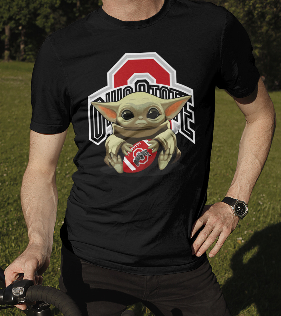 Ohio State Baby Yoda Football T-Shirt