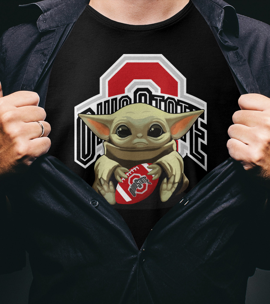 Ohio State Baby Yoda Football T-Shirt