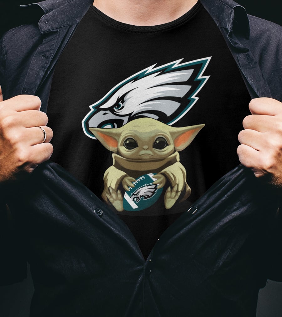 Yoda Baby Philadelphia Eagles Football Fan T-Shirt