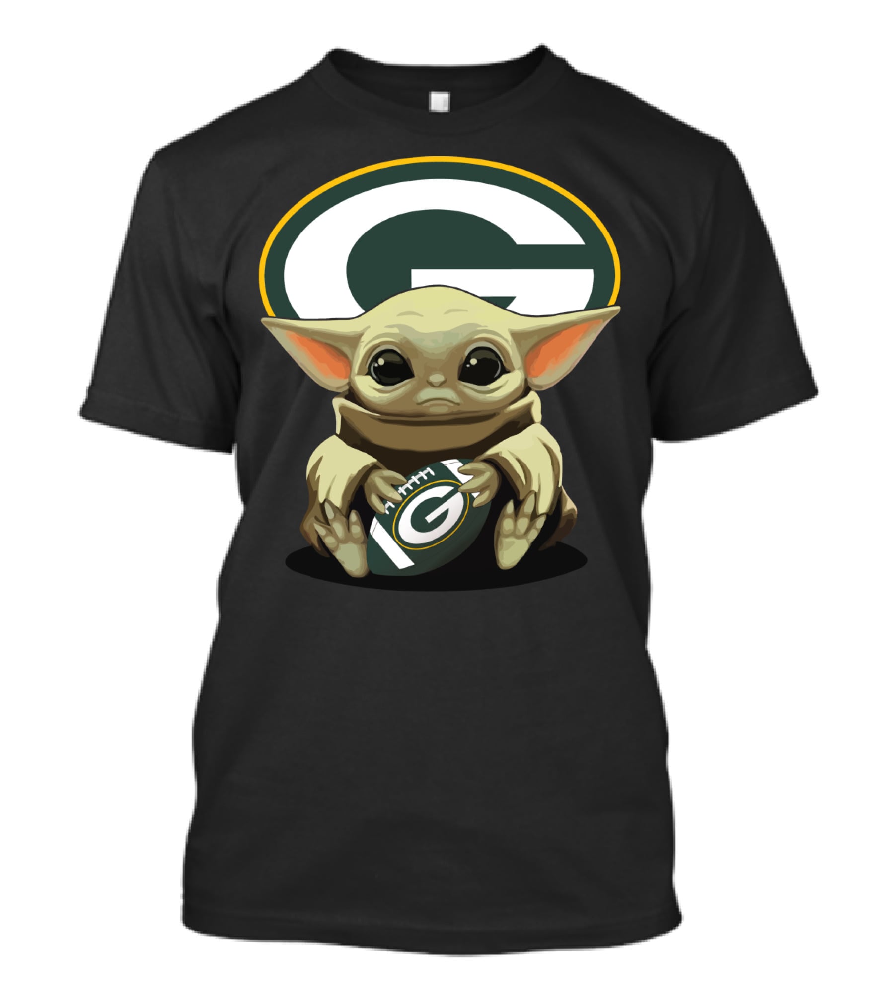 Yoda Baby Green Bay Packers Football T-Shirt