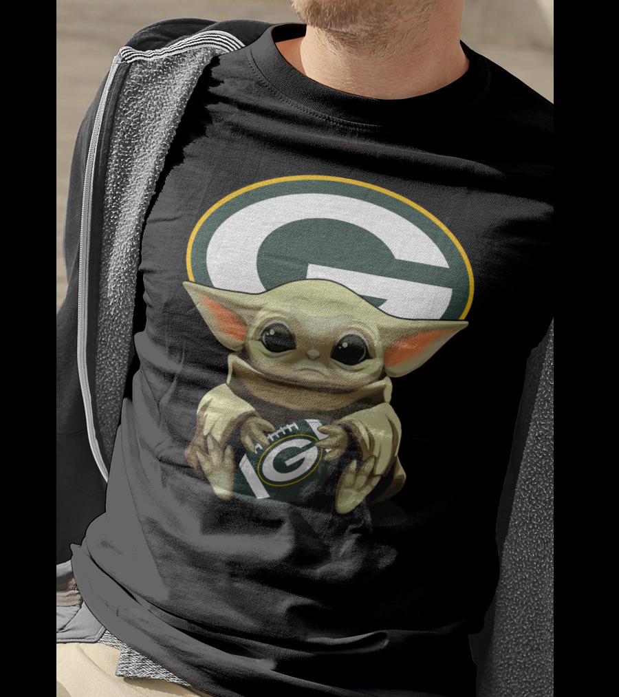 Yoda Baby Green Bay Packers Football T-Shirt