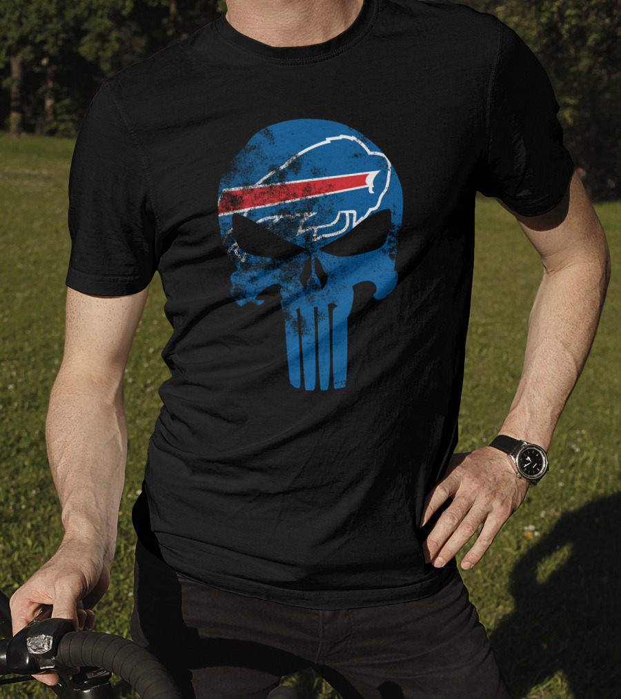 Bills Skull Punisher Logo Buffalo Bills Nfl Symbol T-Shirt