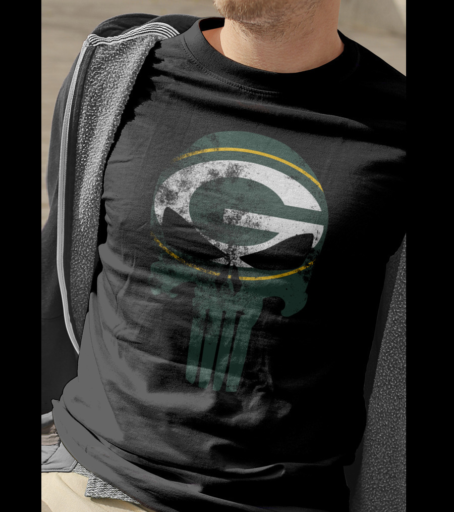 Packers G Skull Punisher Green Bay Football T-Shirt