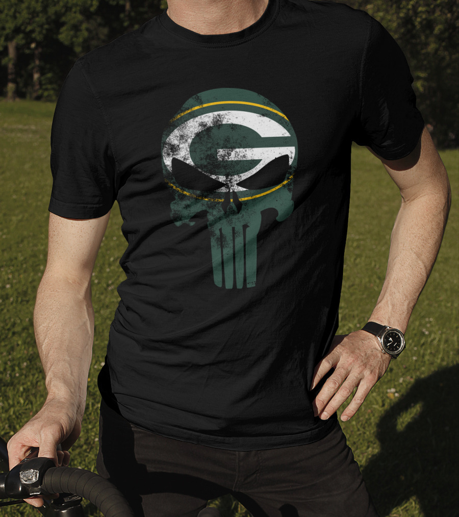 Packers G Skull Punisher Green Bay Football T-Shirt