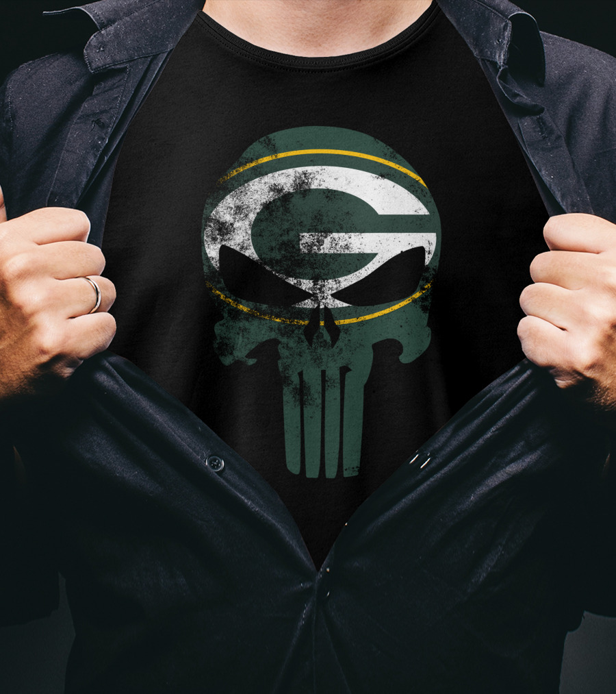 Packers G Skull Punisher Green Bay Football T-Shirt