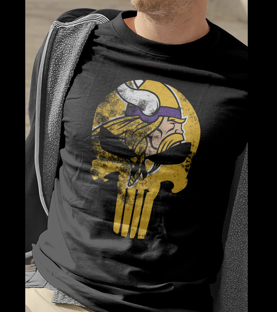 Vikings Skull Punisher Crossover T-Shirt