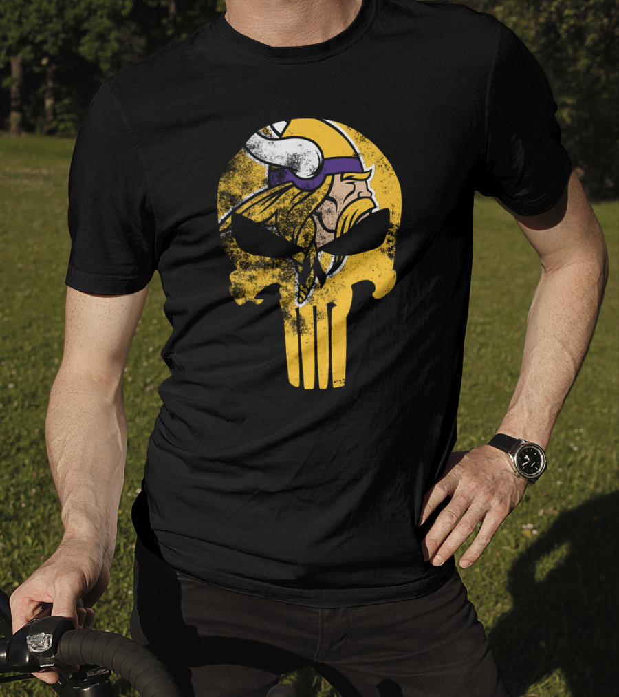 Vikings Skull Punisher Crossover T-Shirt