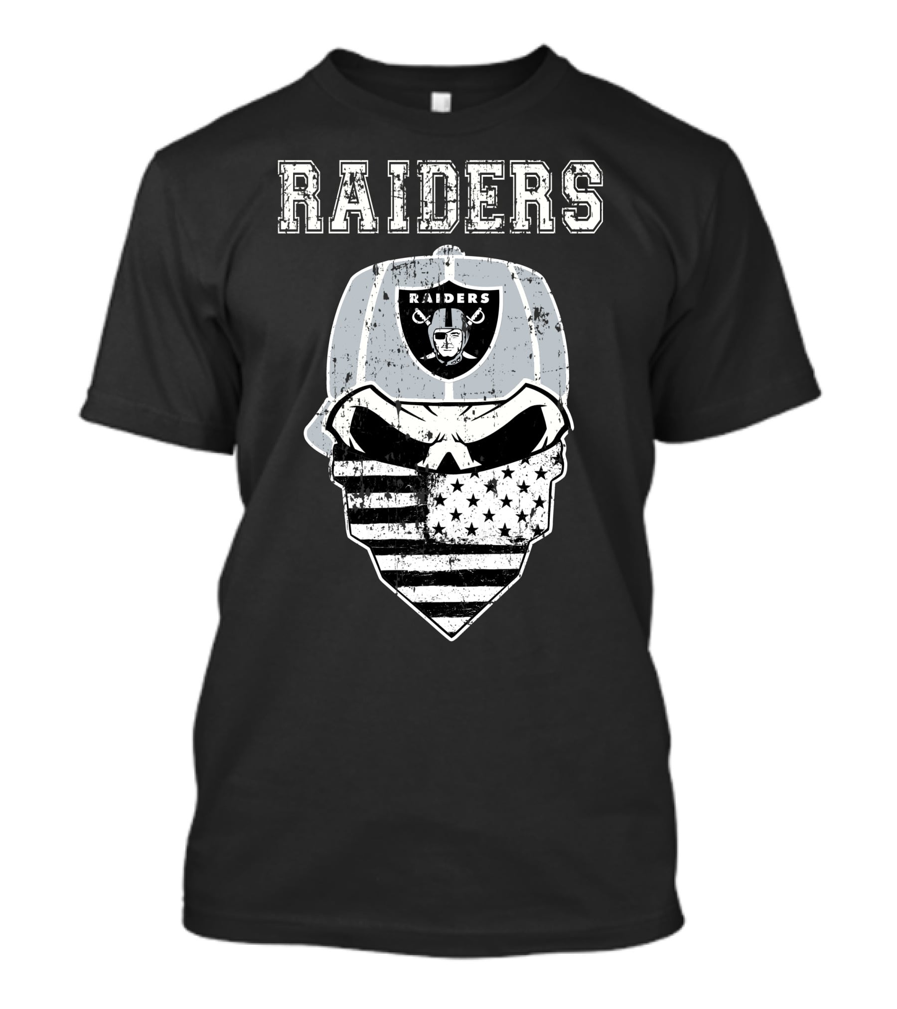 Raiders Skull Bandana American Flag Hat T-Shirt