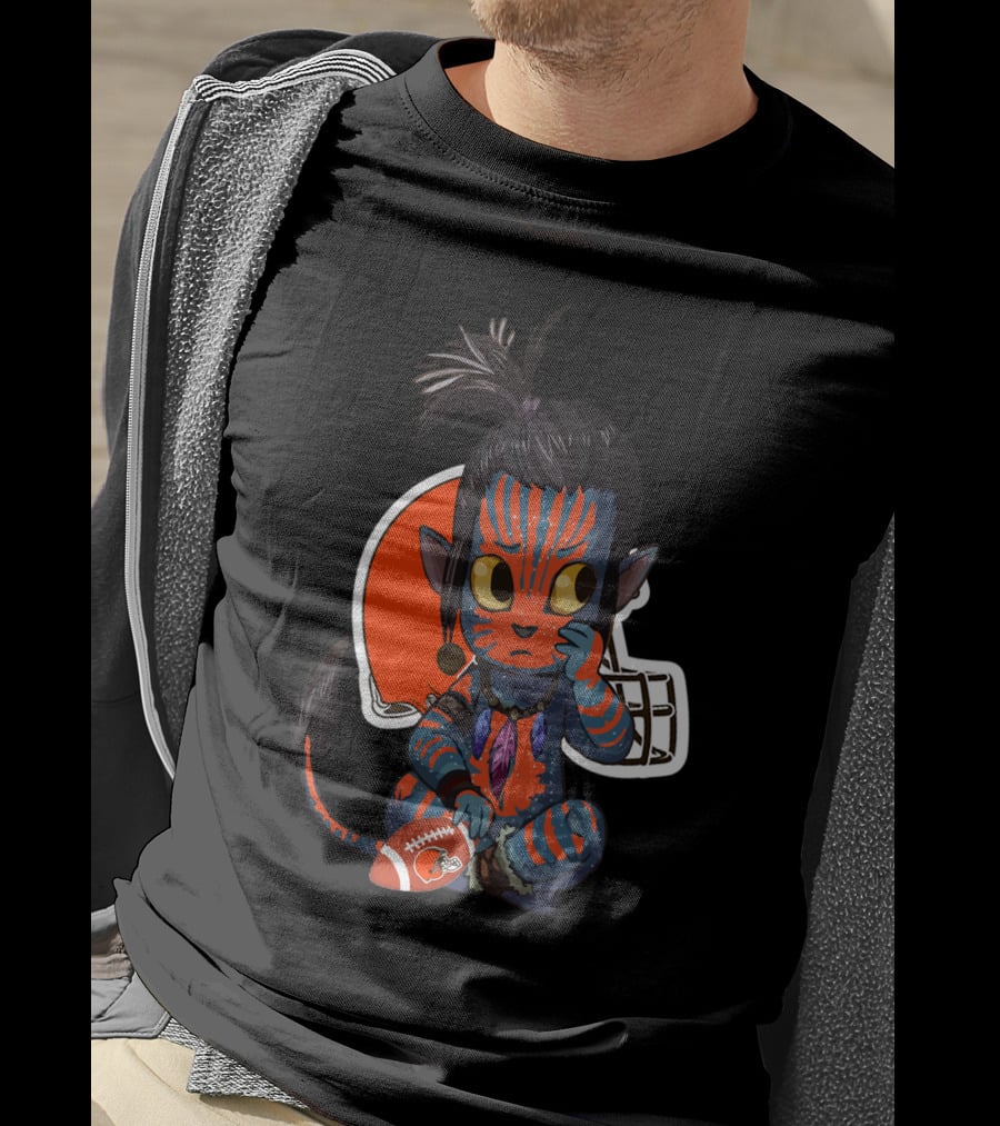 Avatar Browns Alien Creature With Football And Helmet T-Shirt