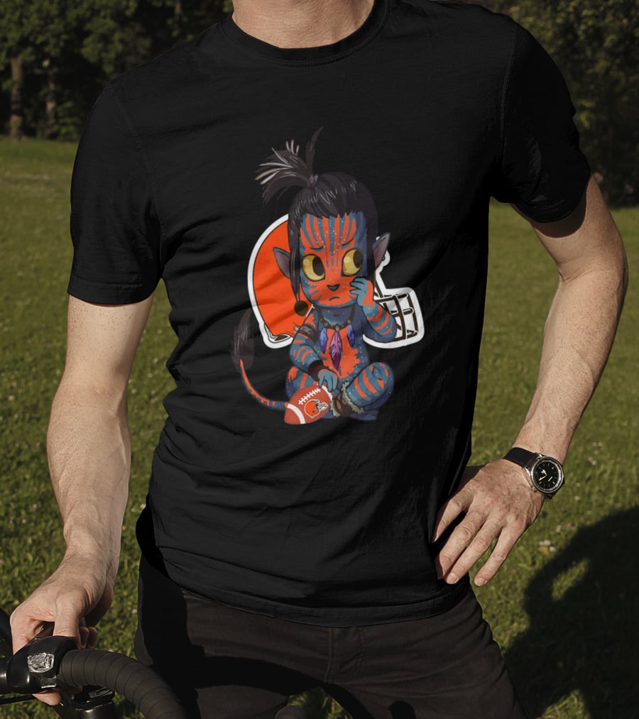 Avatar Browns Alien Creature With Football And Helmet T-Shirt