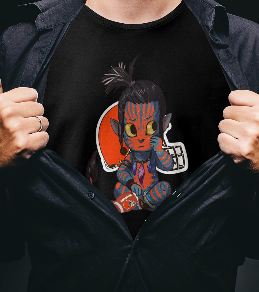 Avatar Browns Alien Creature With Football And Helmet T-Shirt