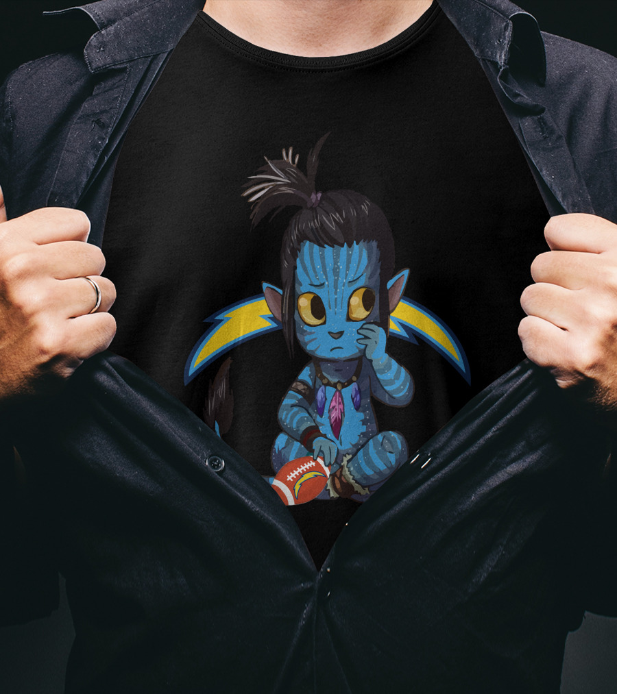 Avatar Chargers Football Creature With Lightning Bolt Background T-Shirt