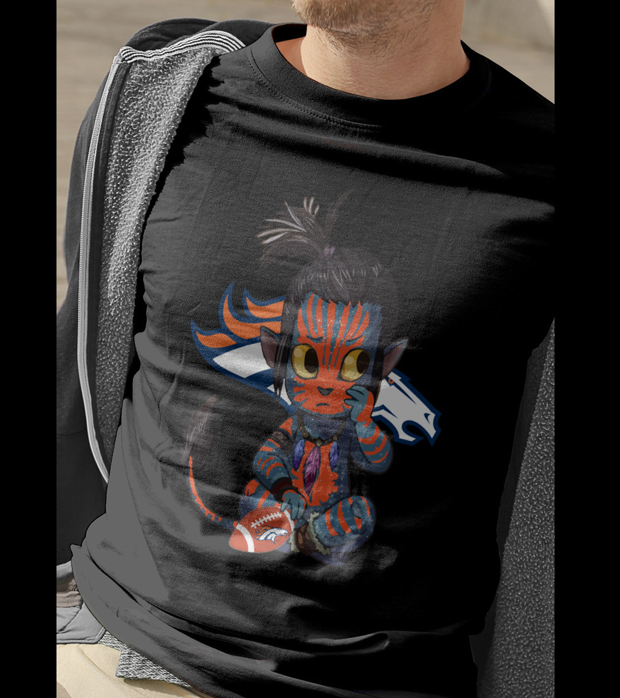 Avatar Broncos Chibi With Denver Broncos Logo And Football T-Shirt
