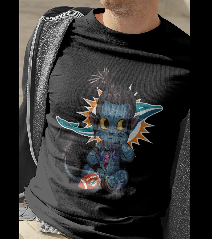 Miami Dolphins Avatar Crossover Football Character T-Shirt