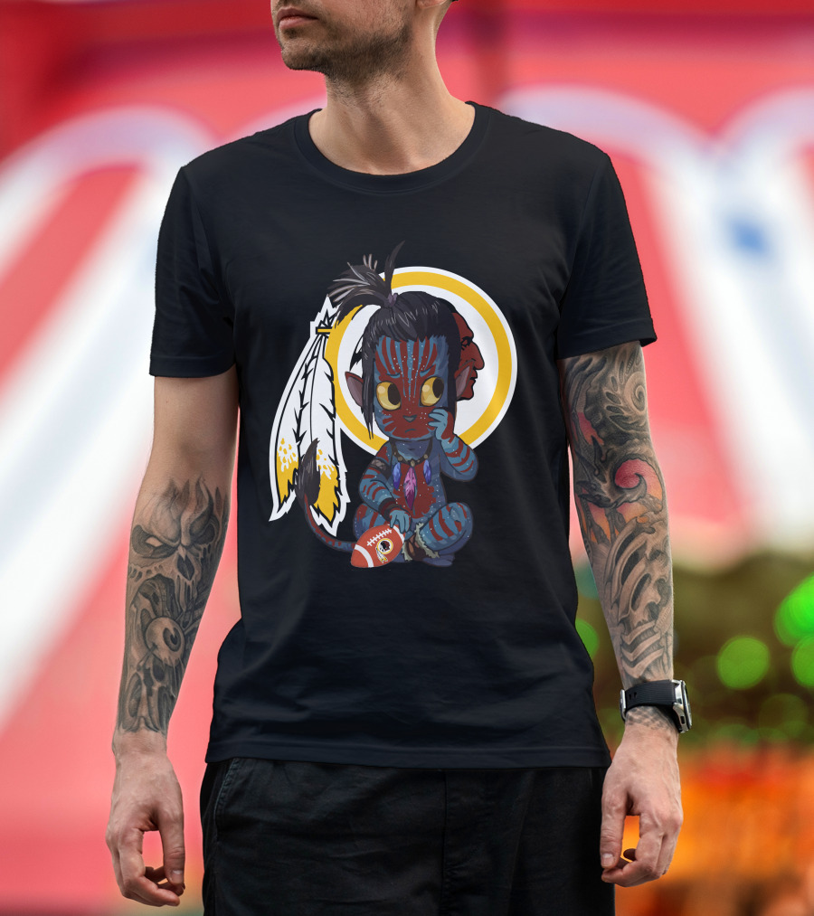 Avatar Redskins Football Character With Feathers And Face Paint T-Shirt