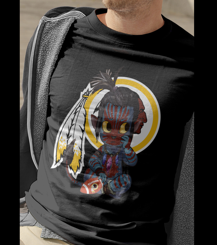 Avatar Redskins Football Character With Feathers And Face Paint T-Shirt