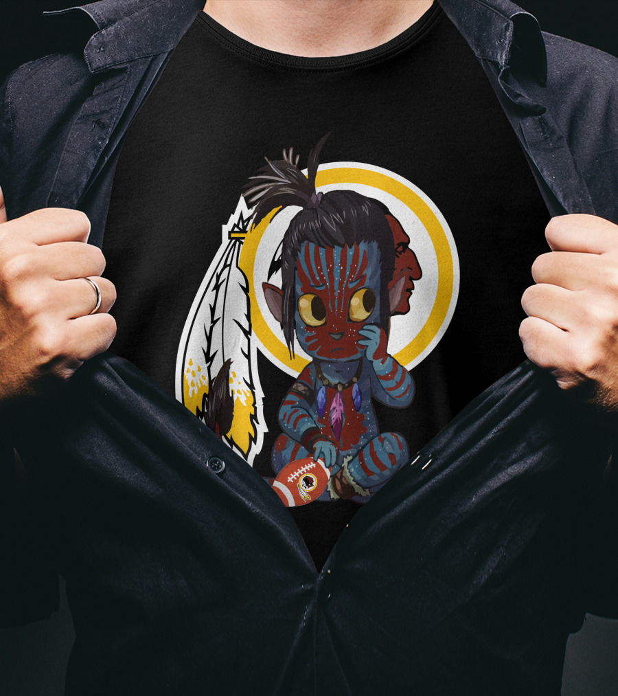 Avatar Redskins Football Character With Feathers And Face Paint T-Shirt