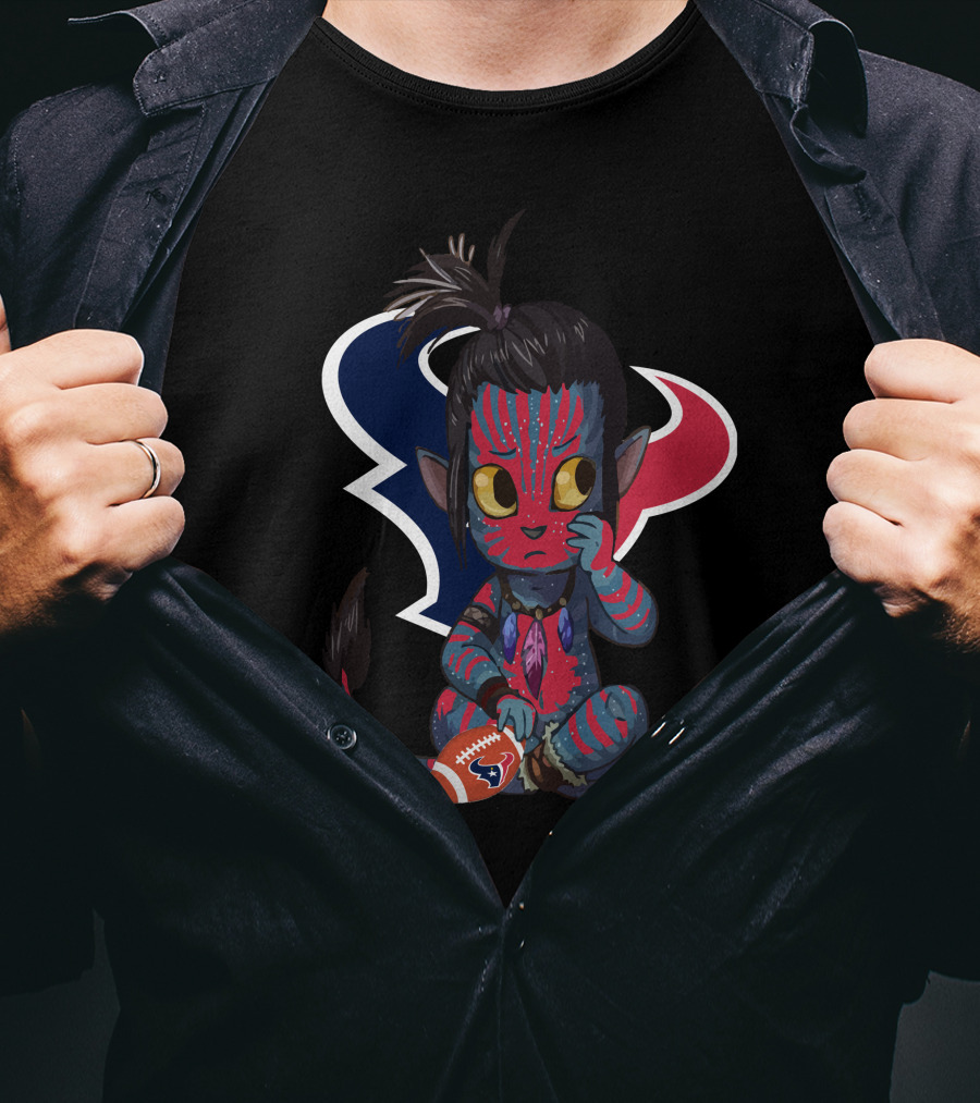 AVATAR TEXANS Houston Football Na'vi Crossover Character T-Shirt