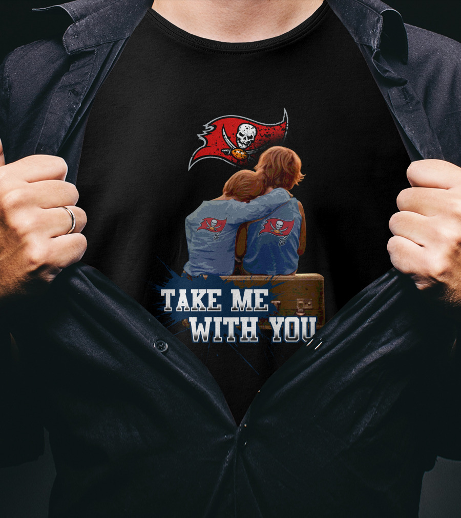 Buccaneers Take Me With You Flag And Sitting Figures T-Shirt