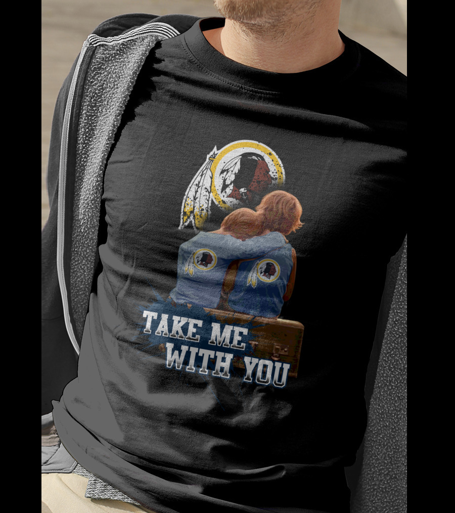 Redskins Take Me With You Feather Symbol Iconic Emblem Hugging Children T-Shirt
