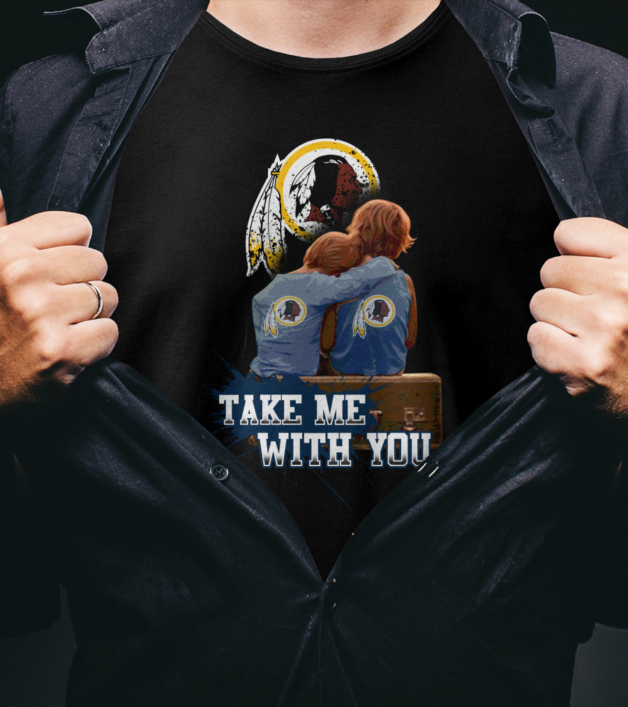 Redskins Take Me With You Feather Symbol Iconic Emblem Hugging Children T-Shirt