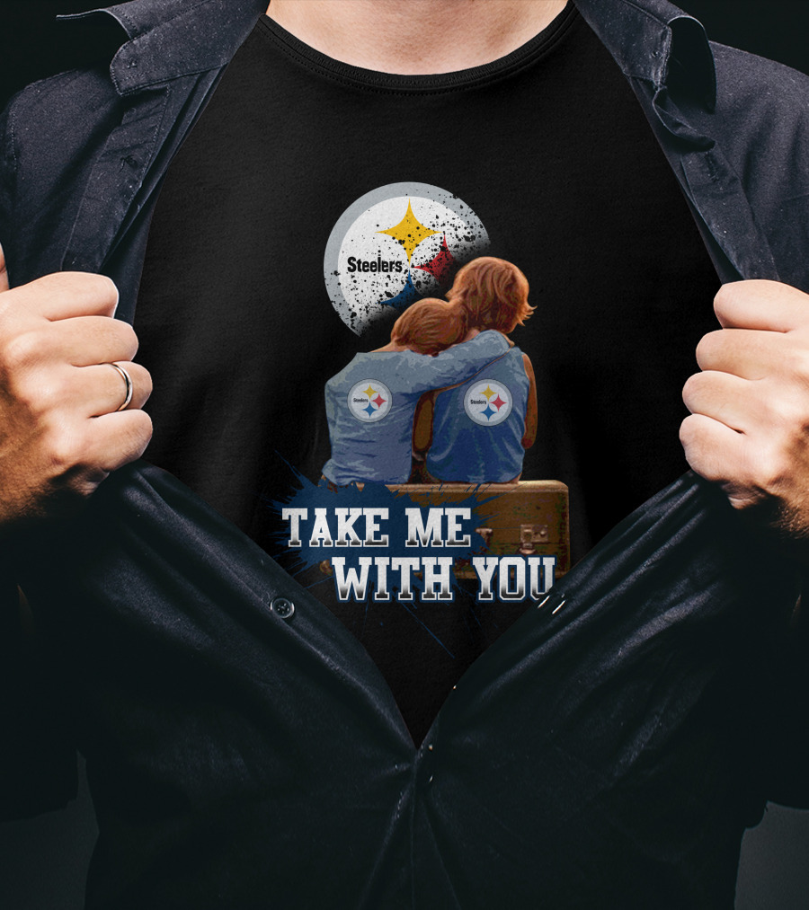 Steelers Logo Hugging Kids Take Me With You T-Shirt
