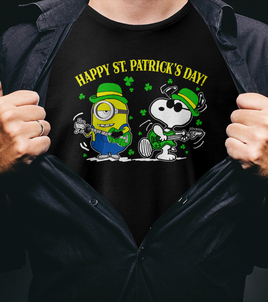 Happy St. Patrick's Day Snoopy Minion Party T-Shirt