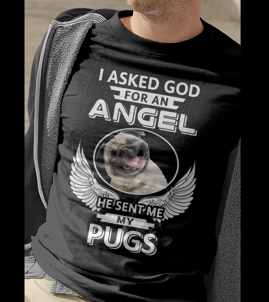 I Asked God For An Angel He Sent Me My Pugs T-Shirt
