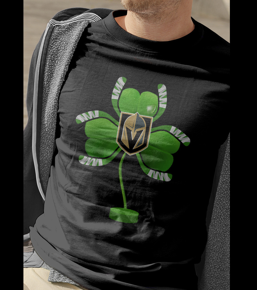Vegas Golden Knights Shamrock Hockey Tree T-Shirt