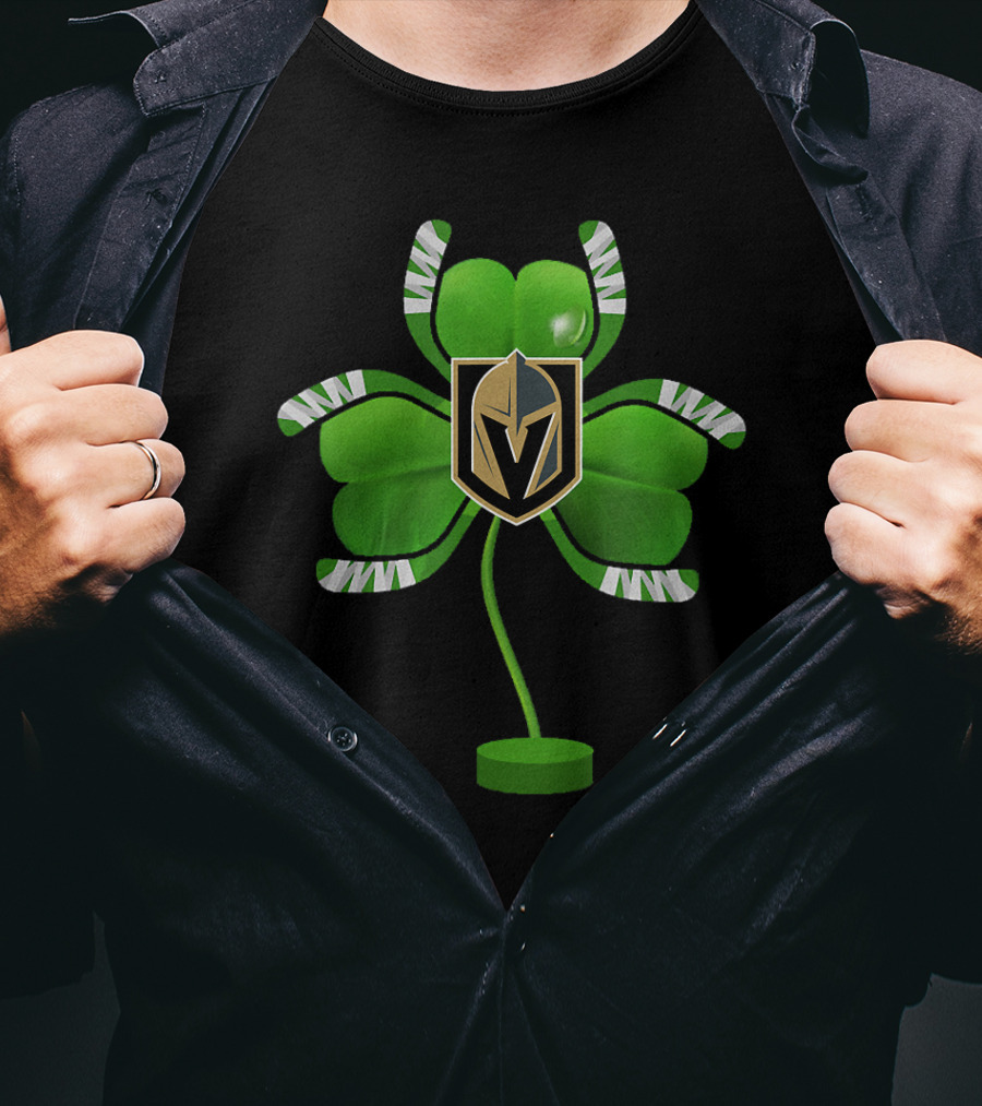 Vegas Golden Knights Shamrock Hockey Tree T-Shirt