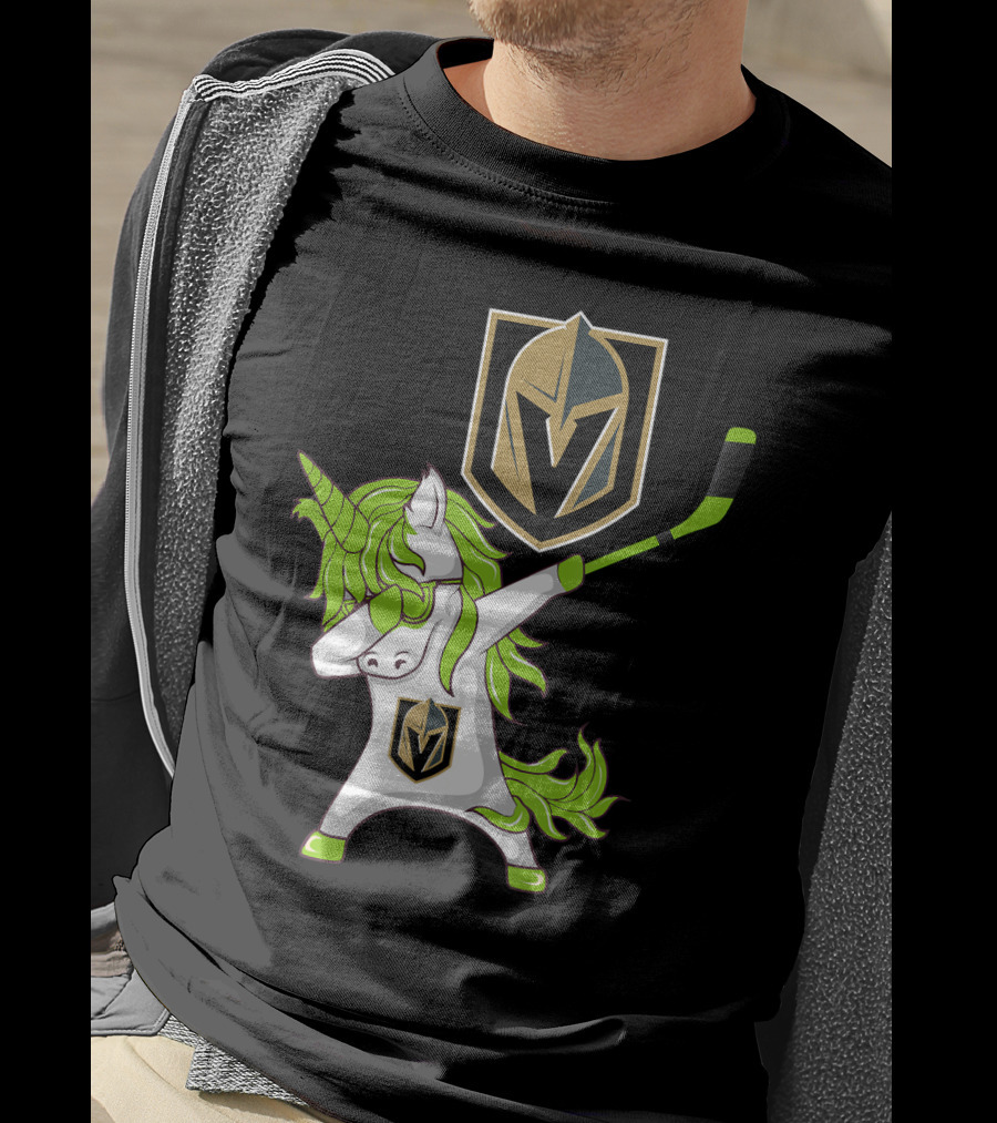 St Patrick Day Dabbing Unicorn Vegas Golden Knights Hockey T-Shirt