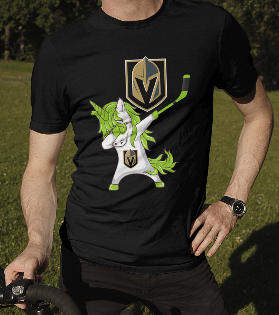 St Patrick Day Dabbing Unicorn Vegas Golden Knights Hockey T-Shirt