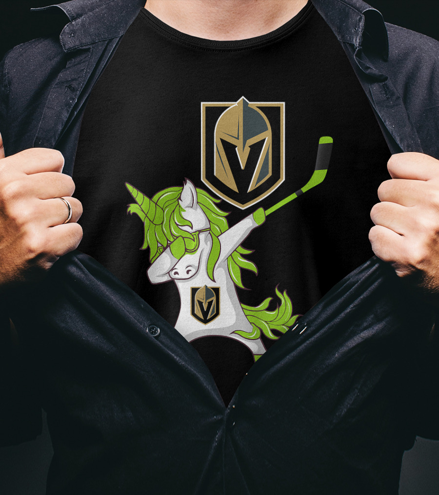 St Patrick Day Dabbing Unicorn Vegas Golden Knights Hockey T-Shirt