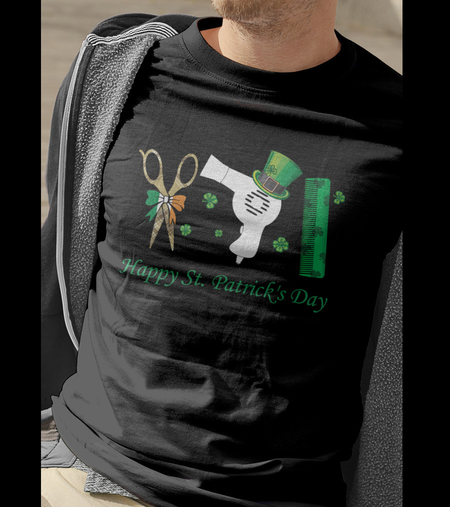 Happy St. Patrick's Day Hairdresser Hair Stylist Shamrock T-Shirt