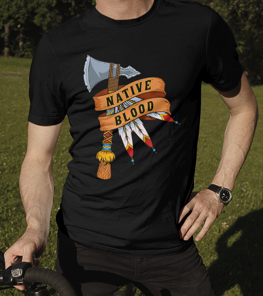 Native Blood Tribal Tomahawk Pride T-Shirt