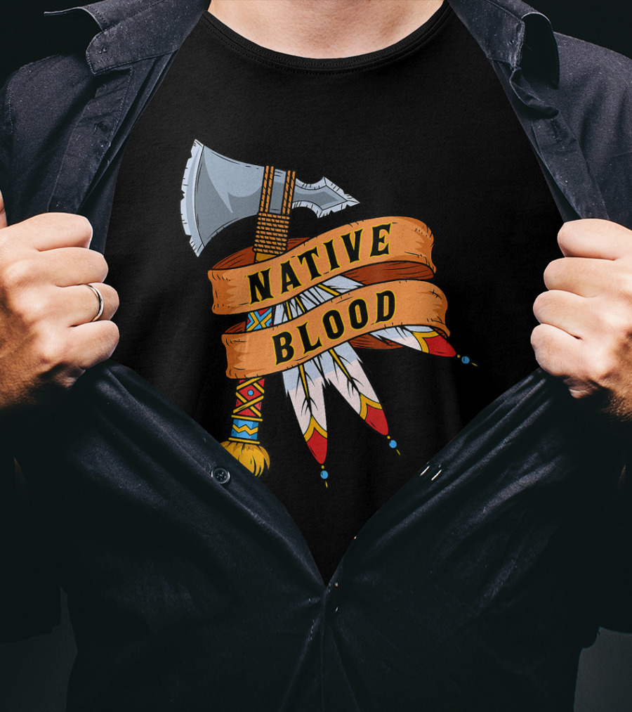 Native Blood Tribal Tomahawk Pride T-Shirt