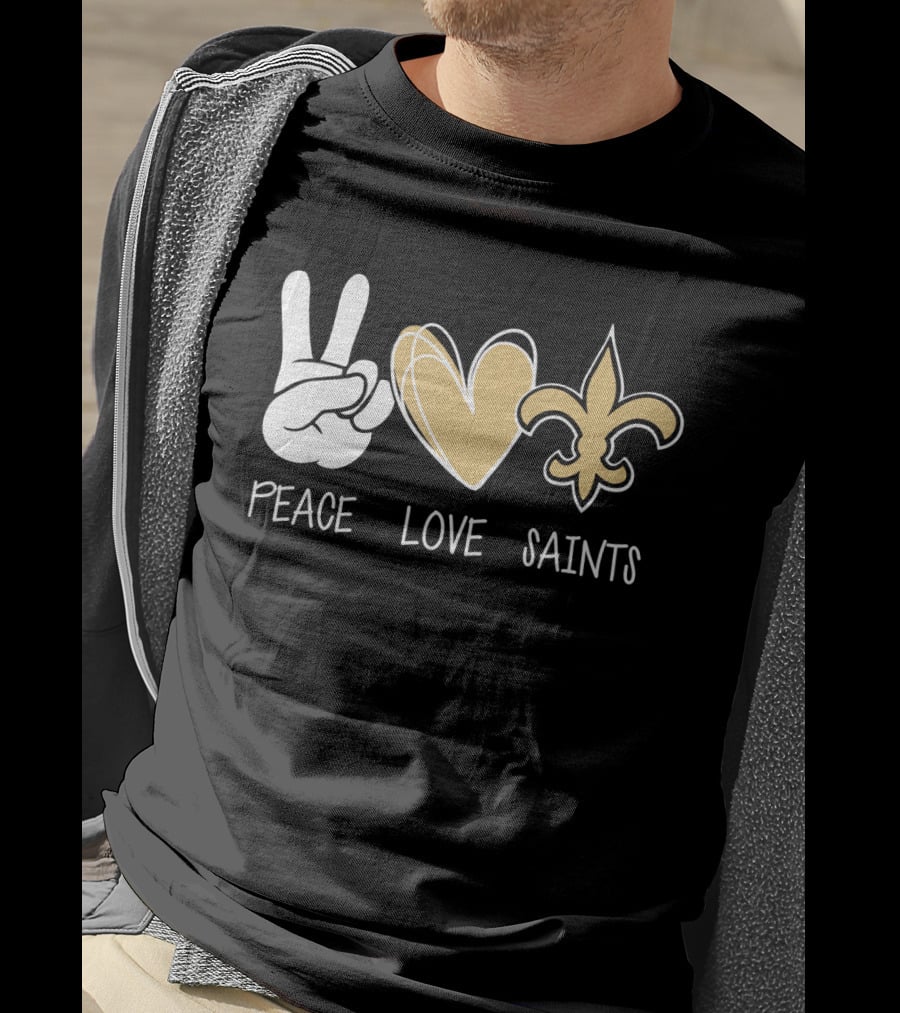 Peace Love Saints Hippie New Orleans Mardi Gras T-Shirt