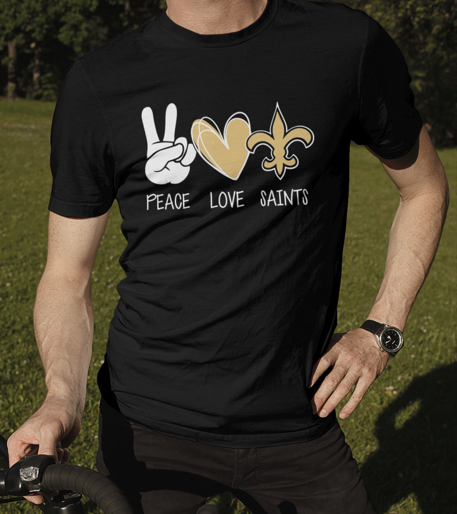 Peace Love Saints Hippie New Orleans Mardi Gras T-Shirt