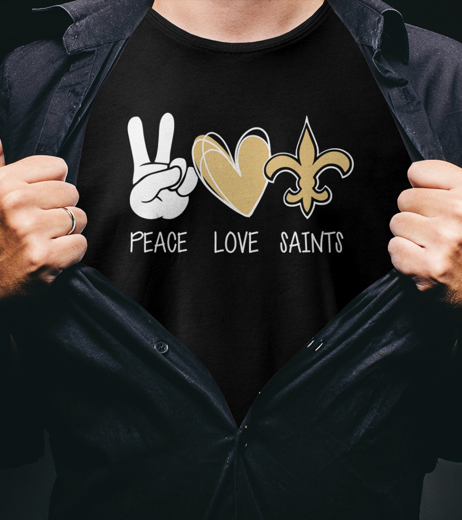 Peace Love Saints Hippie New Orleans Mardi Gras T-Shirt