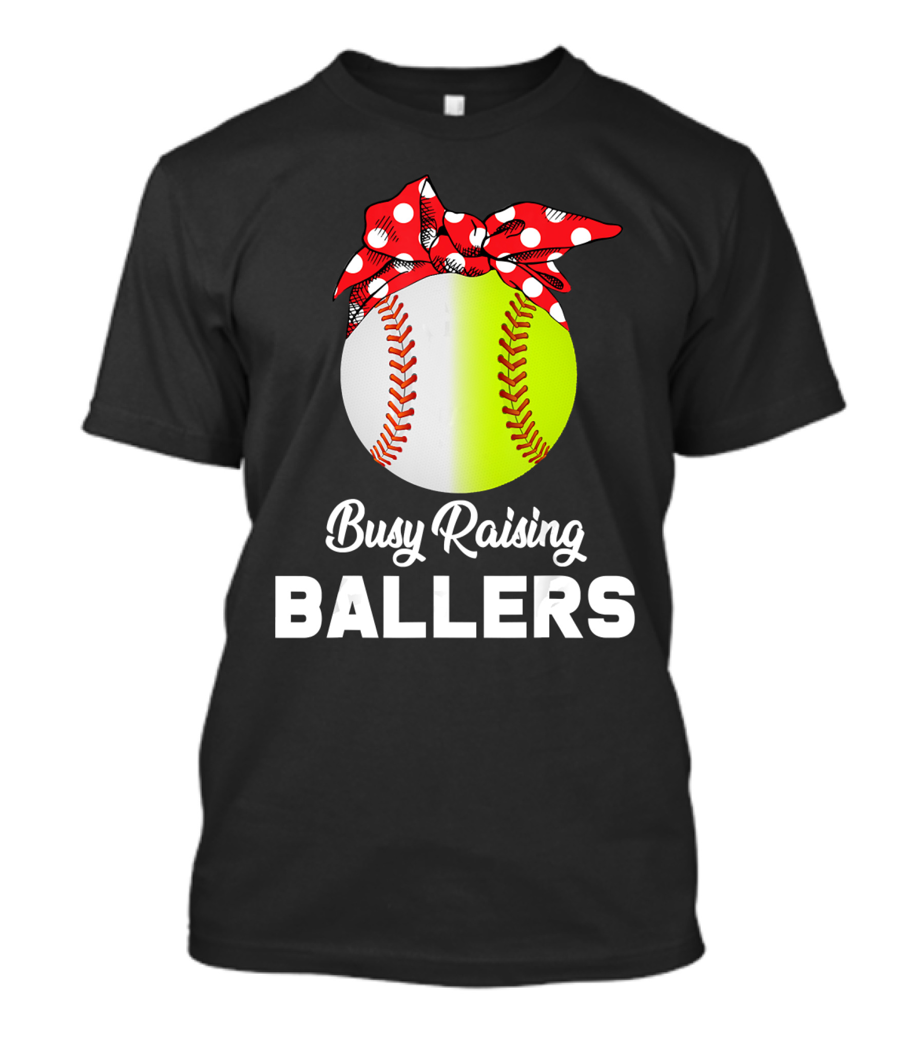 Busy Raising Ballers Baseball Softball Bow T-Shirt