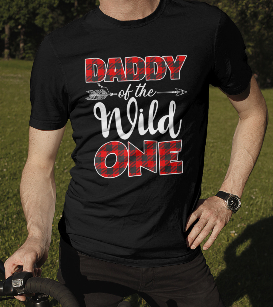 Daddy Of The Wild One Plaid Arrow T-Shirt