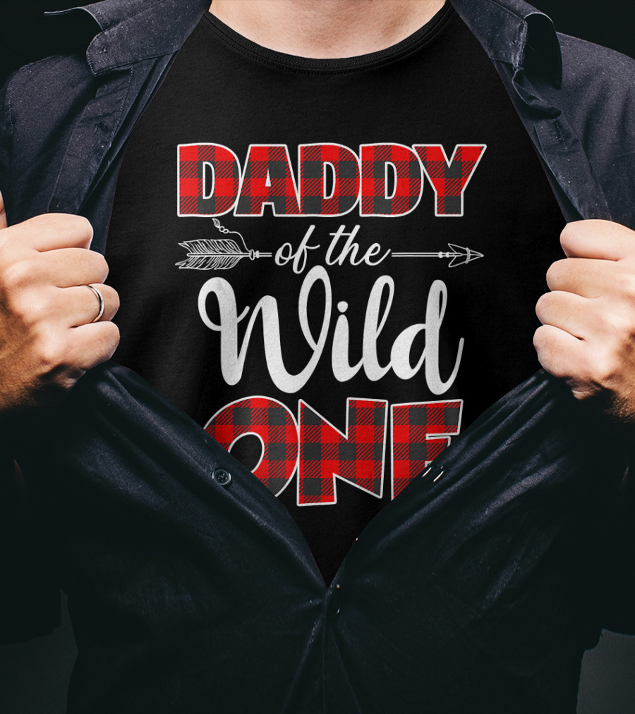 Daddy Of The Wild One Plaid Arrow T-Shirt