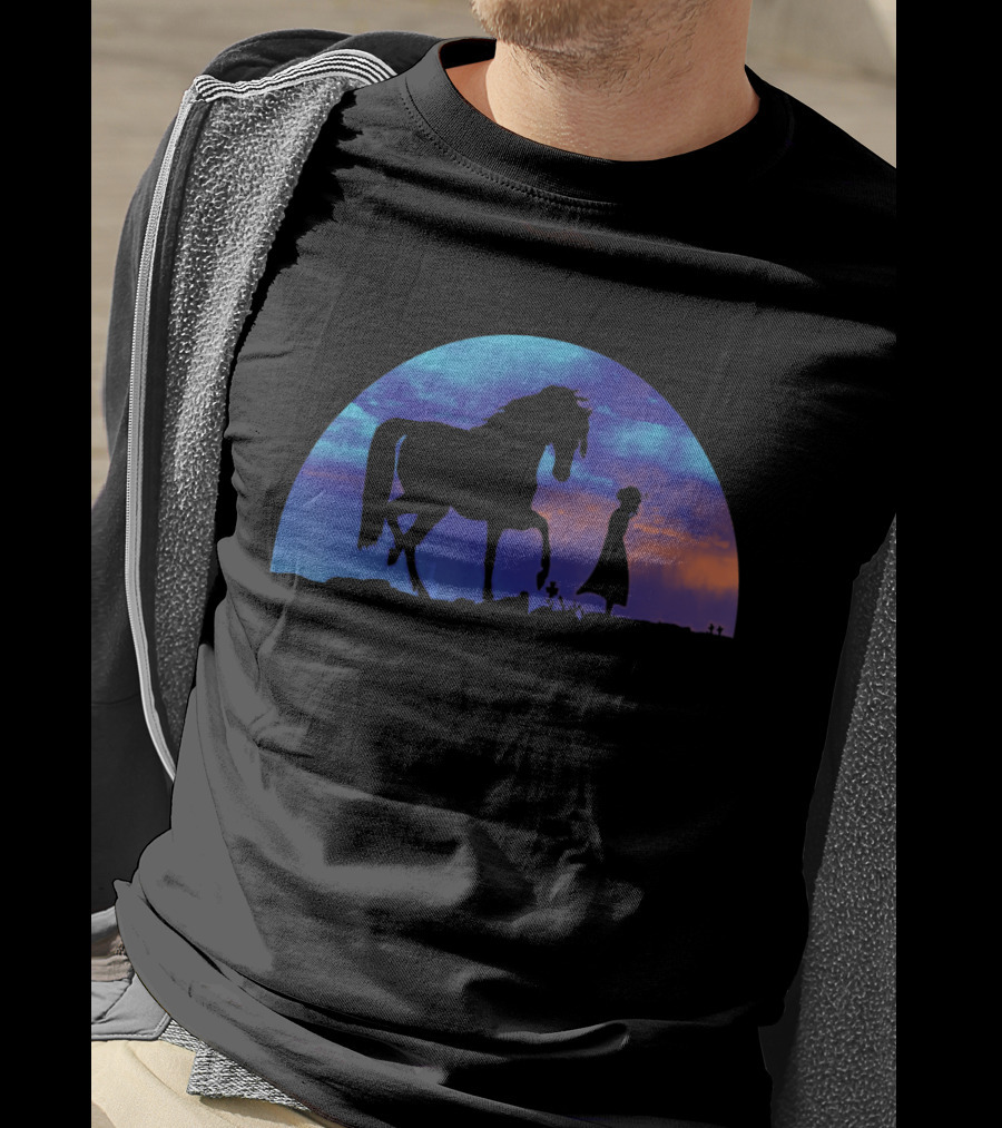 Horse Girl Lover Great Silhouette At Sunset T-Shirt