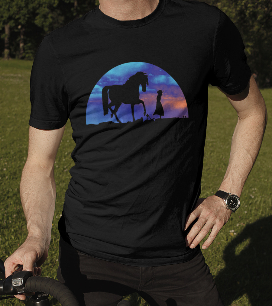 Horse Girl Lover Great Silhouette At Sunset T-Shirt